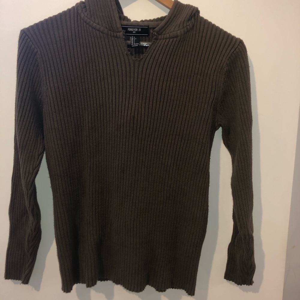 Ribbed olive green sweater